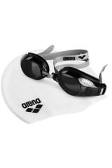 Pool Set Unisex Gri Yüzücü Bone & Gözlük Seti 9242255